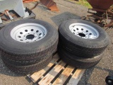 (New)ST225/75R15 Radial Trailer Tires/Wheels (set)