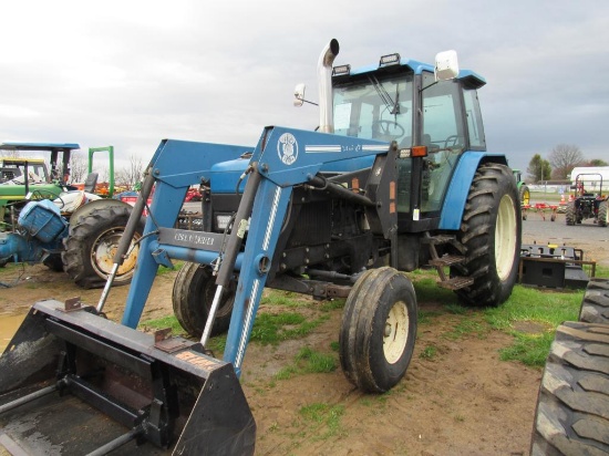 Ford 8240 Tractor, Dsl, 2WD, Bucket & Spear, Cab