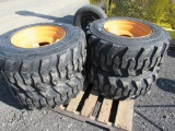 (New) 12-16.5 Tires on Wheels for Case (set of 4)