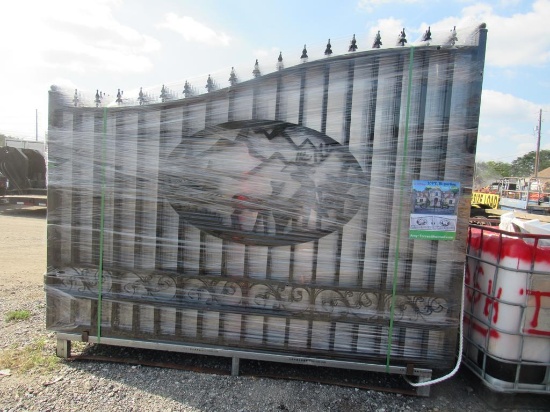 New Greatbear 20' Bi-Parting Iron Gate Pair, Deer