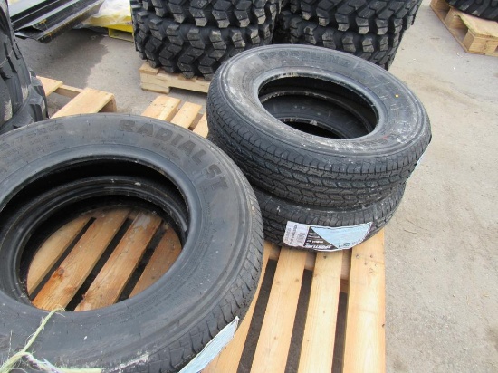 (New)ST205/75R15 Radial Trailer Tires on 5 Lug Rim