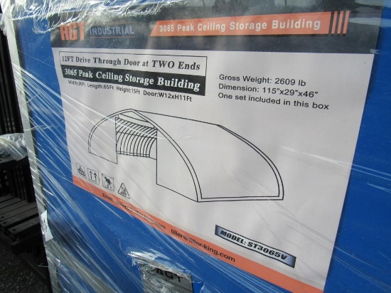Peak Roof Container Shelter 30' x 65' x 15' (New)