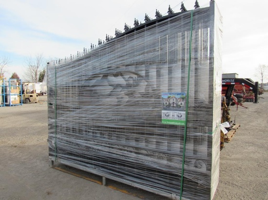 New Greatbear 20' Bi-Parting Iron Gate Pair, Deer