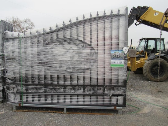 New Greatbear 20' Bi-Parting Iron Gate Pair, Deer