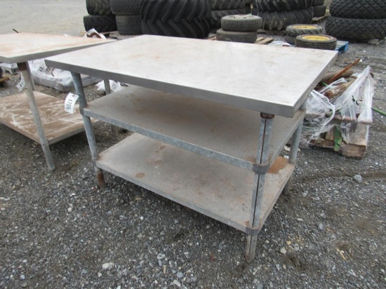 Stainless Table w/2 Under Shelves - 48"L x 30"W
