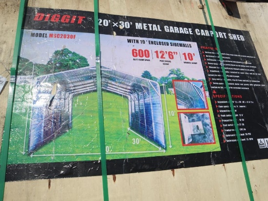 EINGP MSC2030F Steel Carport & Sidewalls