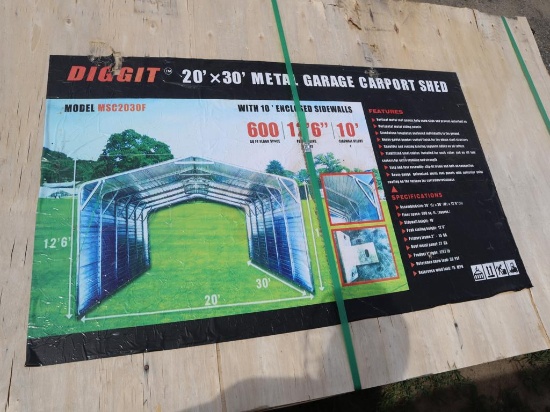 EINGP MSC2030F Steel Carport & Sidewalls