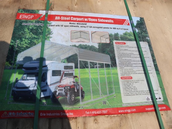 EINGP MSC2020F Steel Carport w/open Sidewalls