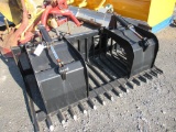 Black 72in Skidsteer Rock Grapple Bucket
