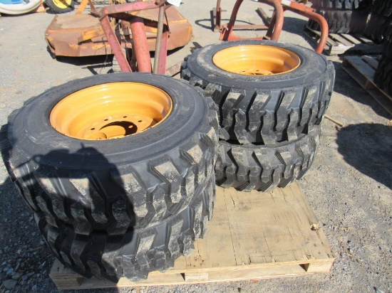 12-16.5 SKS1 Tires on Wheels for Case (set 4) New