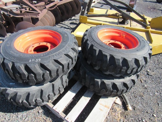 10-16.5 FR SKS1 Tires on Wheels for Bobcat, Set of 4