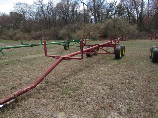 Red Tandem Irrigation Pipe Trailer