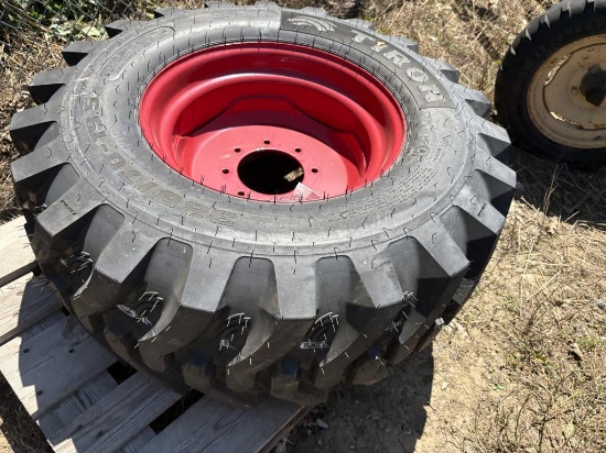 Tiron 380/70-19.5 Tires w/ 8-Lug Rims