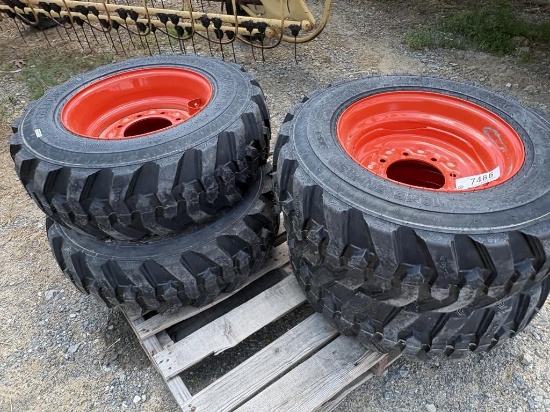 New Set (4) Bobcat 10-16.5 Tires On Wheels