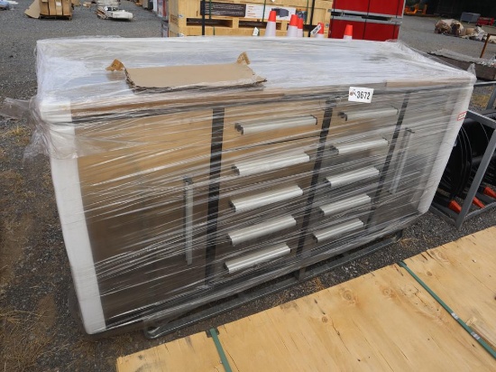 Workbench 10 Drawer, 2 Cabinet 7'