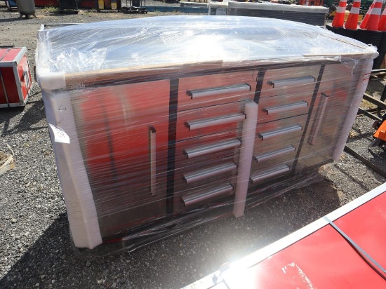 Workbench 10 Drawer, 2 Cabinet 7'