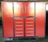 80'' multi drawer tool cabinet c/w 12 drawer- 2 large doors- 2 small doors