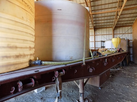 46’ utility flatbed semi-trailer w/ 3 water tanks