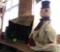 Motorized snowman and 2 boxes of christmas décor