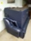 Blue leather sofa & loveseat, reclining