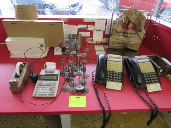Lot of phones, bagger, calculator, point of sale items