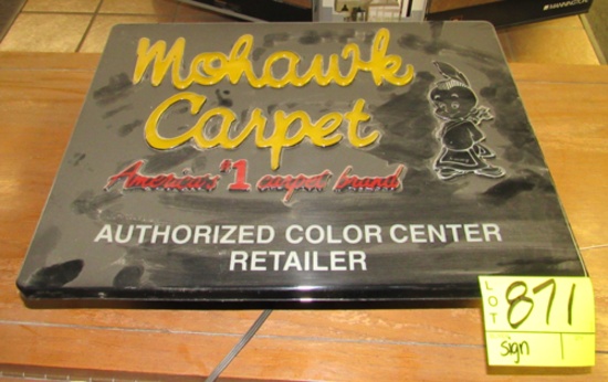 Mohawk carpet lighted sign