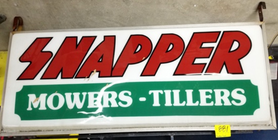 Snapper sign, back-lit, 2-sided