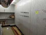 52' outside wall pegboard L-shaped aisle display, lighted
