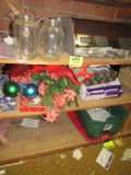 3 shelves of jars, holiday décor & a Weber grill top