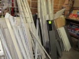 Pile of misc shelving, brackets & pegboard