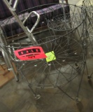 Wire sale baskets on wheels