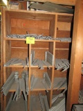 14 shelves of shelving brackets and hardware