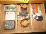 Contents of 3 drawers, misc hardware & parts