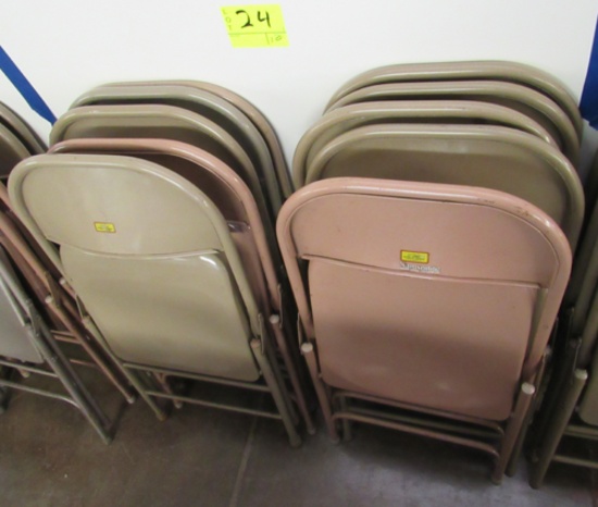 Lot of 10 metal folding chairs