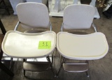 Lot of 2 metal high chairs