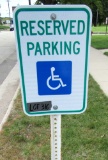 reserved handicap parking sign