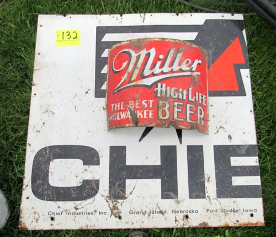 Miller High Life & partial Chief Industries signs