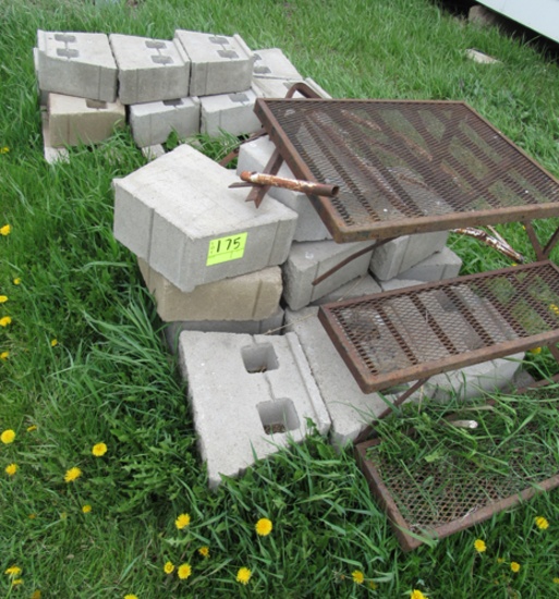 Piles of retaining wall stone