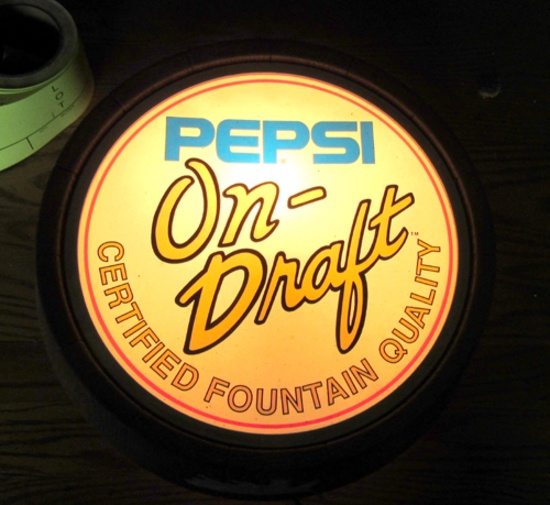 Pepsi On-Draft lighted sign