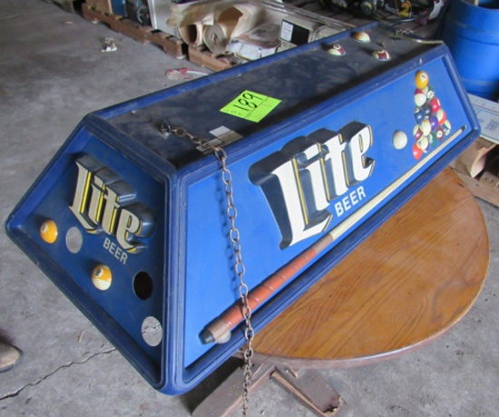 Miller Lite pool table light