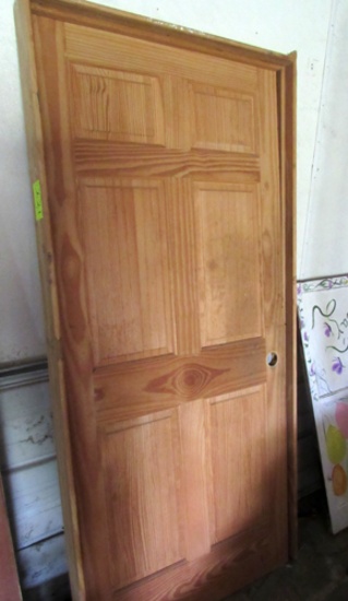 Wood door with frame
