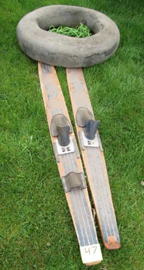 Skis and innertube