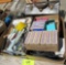 lot of 3 boxes of tools, hardware, matches and a tool box