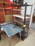 metal shelf and table