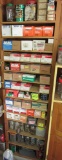 boxes of nails and screws on shelves