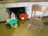 chair, stool and miracle grow