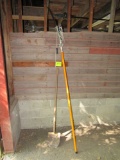 pole saw and shovel