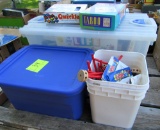 large tote of vintage board games, Lincoln Logs and tinker toys