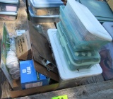 lot of 4 boxes of household items and sandpaper
