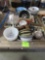 mixer, knives, enamel ware
